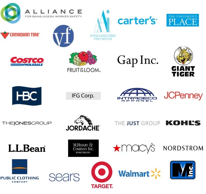 Apparel company and retailer members of the Alliance for Bangladesh Worker Safety